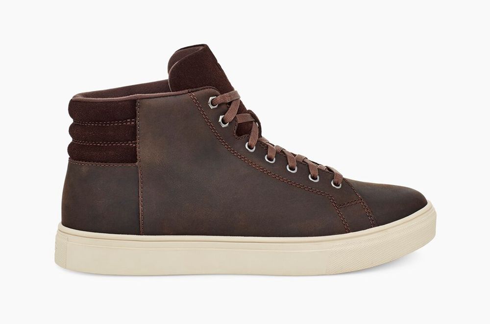 Ugg Sneaker Mens - Ugg Baysider High Weather Brown - 761BCPNQX